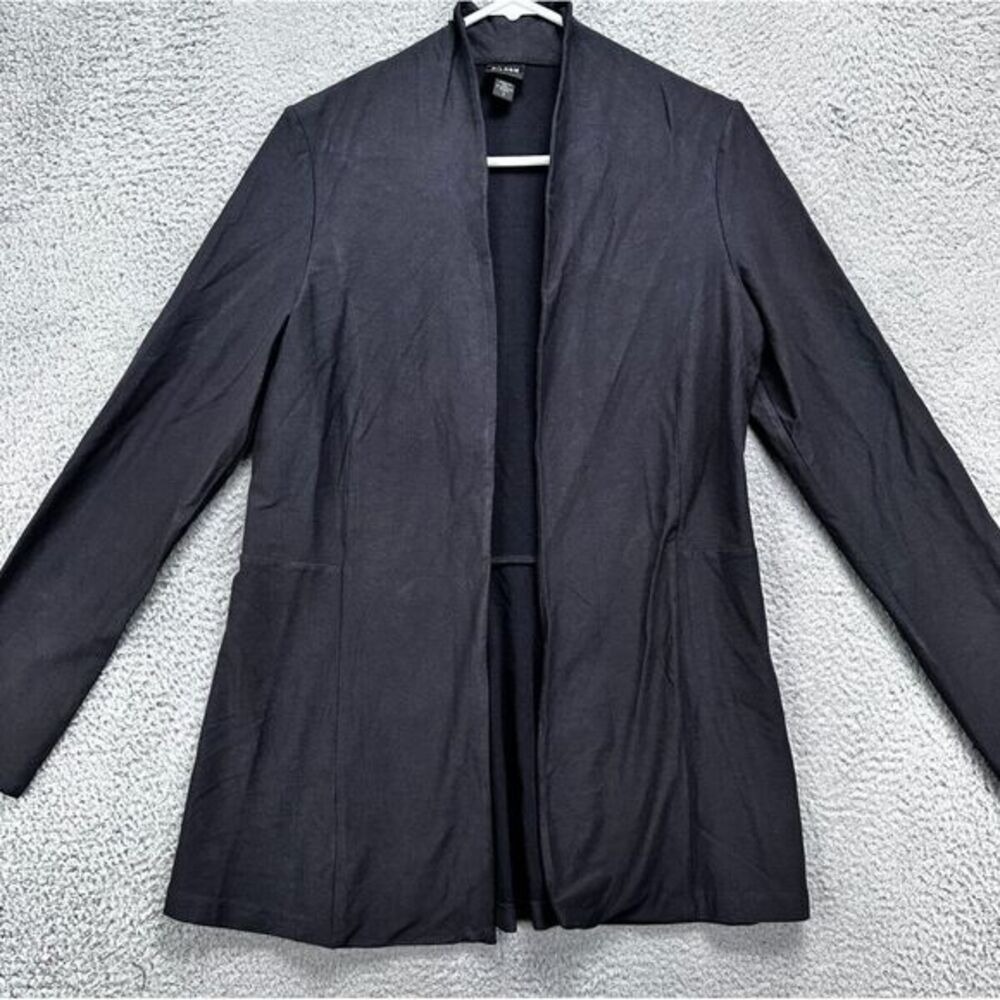 Eileen Fisher Open Cardigan Sweater Womens Small Dark Gray Nylon Blend Ladies
